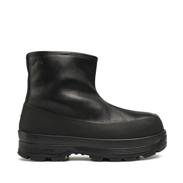 Badia Shearling - Black Leather
