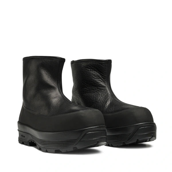 Badia Shearling - Black Leather