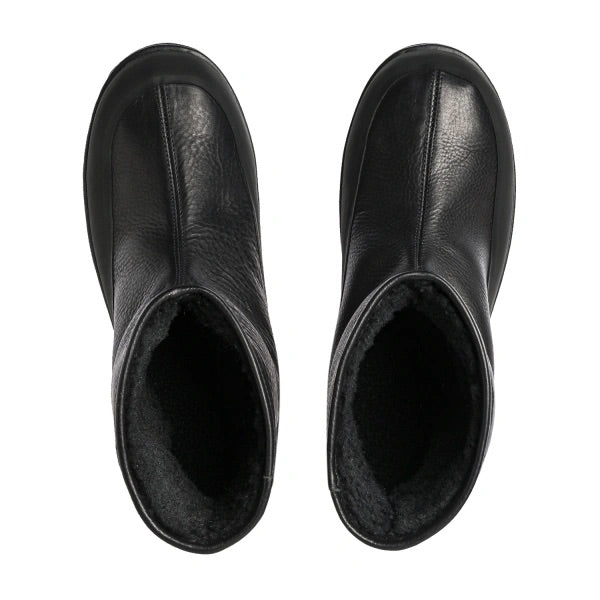 Badia Shearling - Black Leather