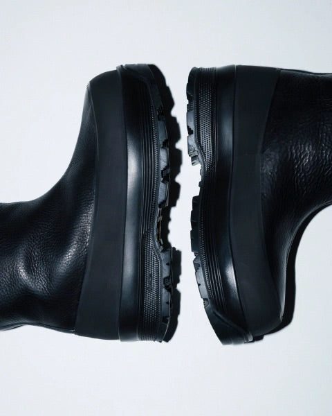Badia Shearling - Black Leather