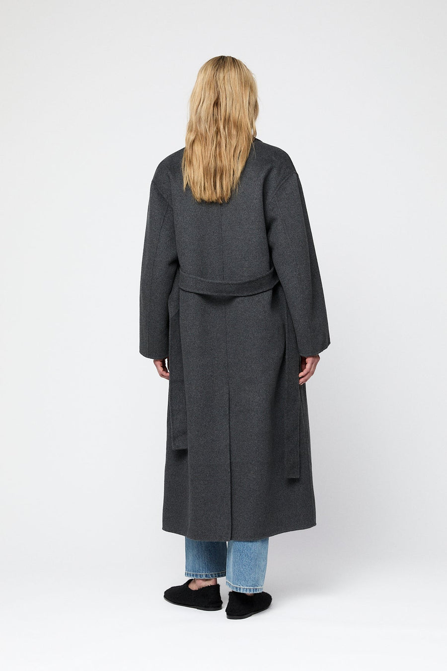 Double Wrap Coat Charcoal