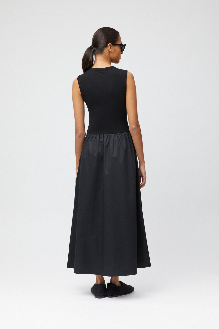 Drop Waisted Dress Jet Black