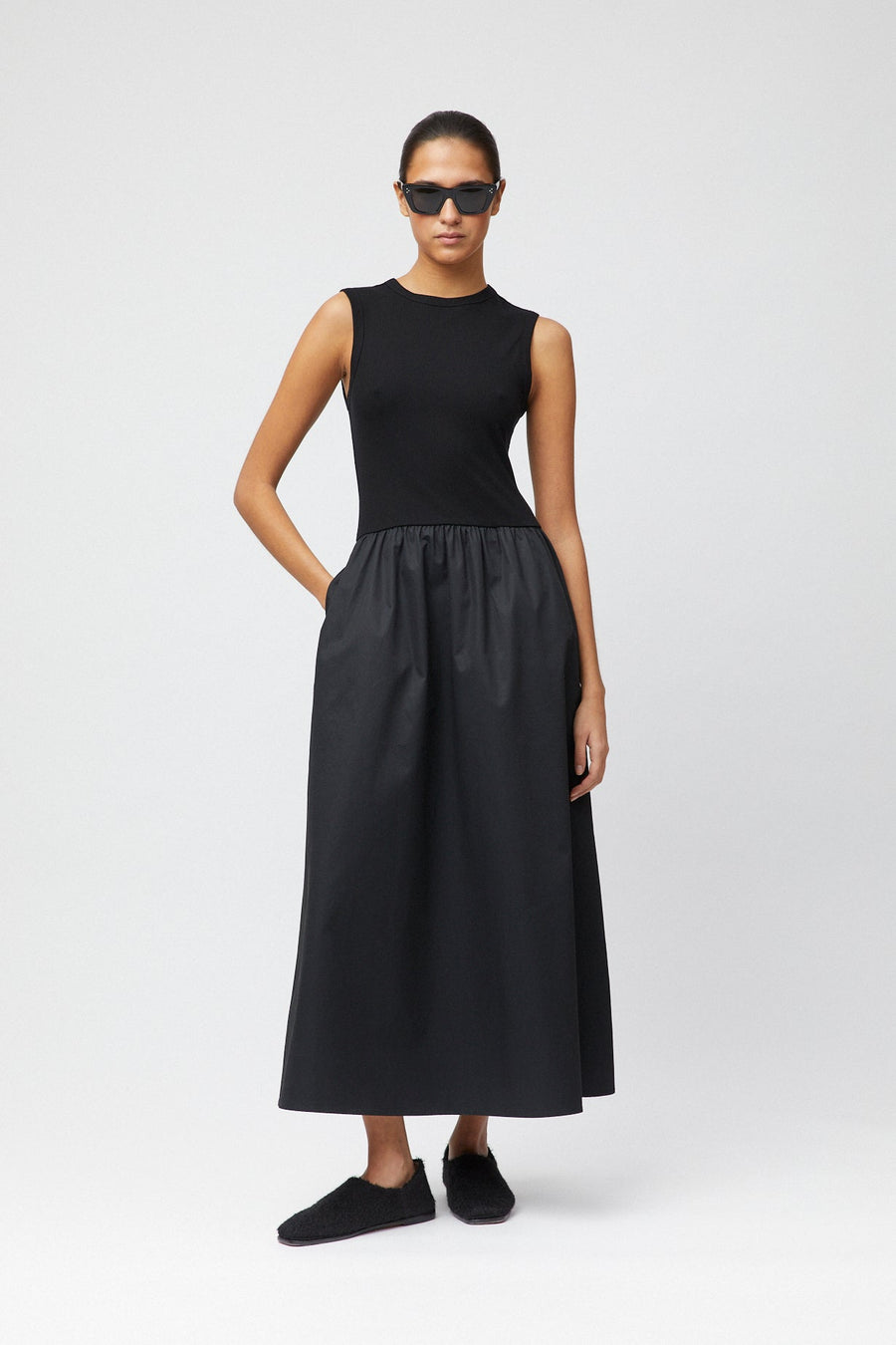 Drop Waisted Dress Jet Black