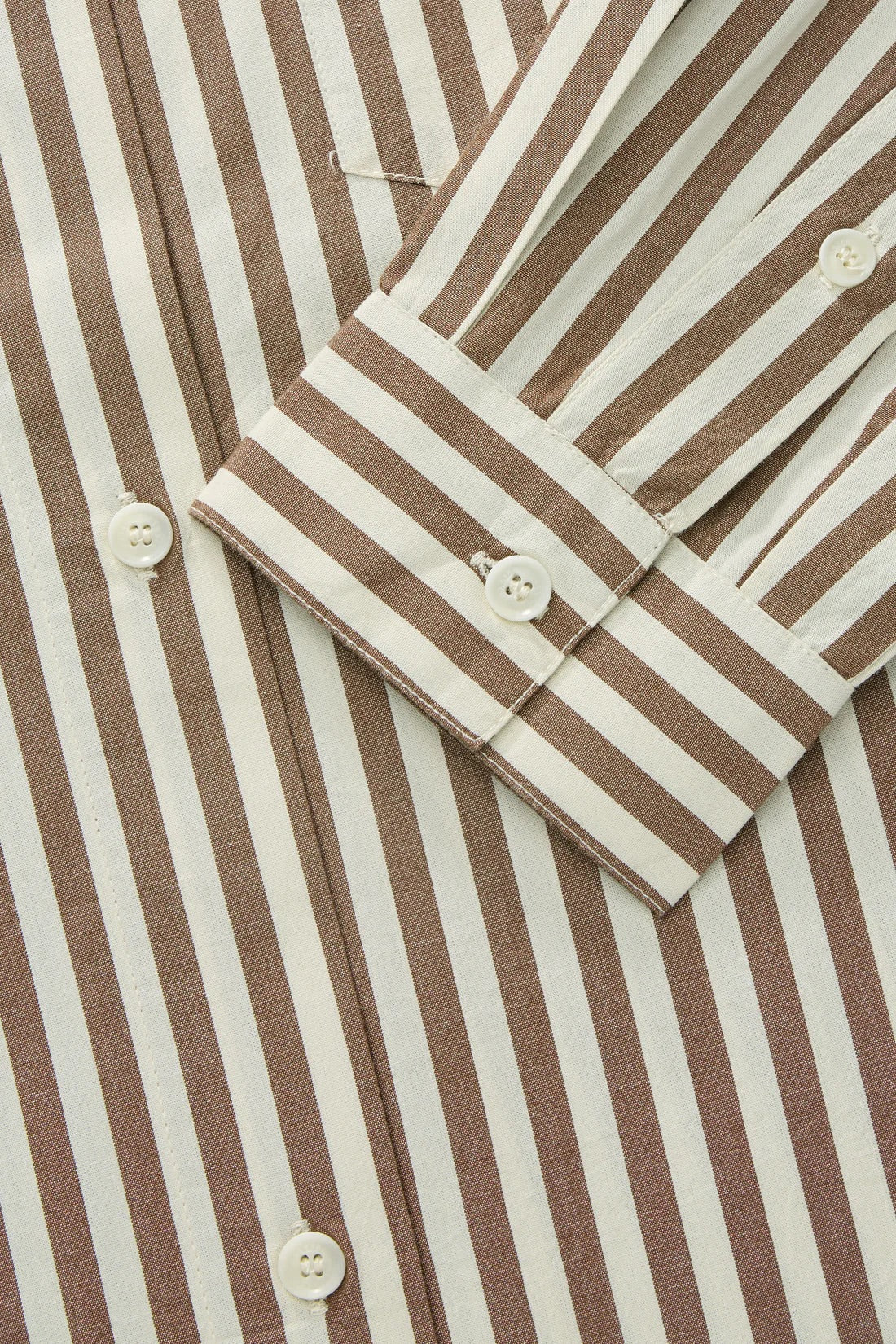 Edgar Shirt - Brown/Ecru Stripe