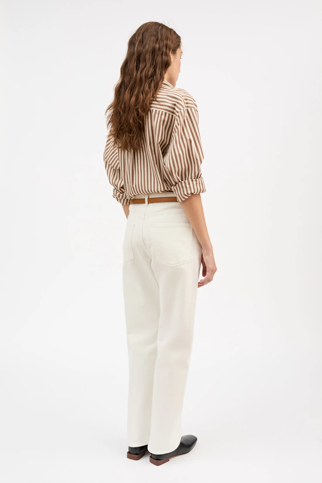 Edgar Shirt - Brown/Ecru Stripe