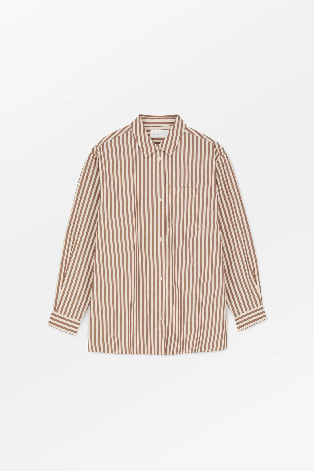 Edgar Shirt - Brown/Ecru Stripe