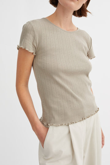 Edie Cap Sleeve Tee Stone Moss