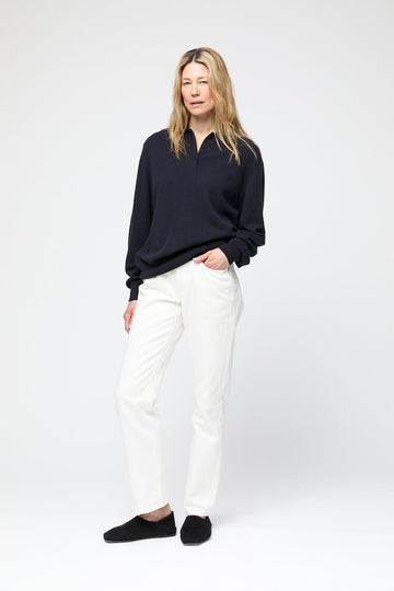 Estate Pique Sweater Navy
