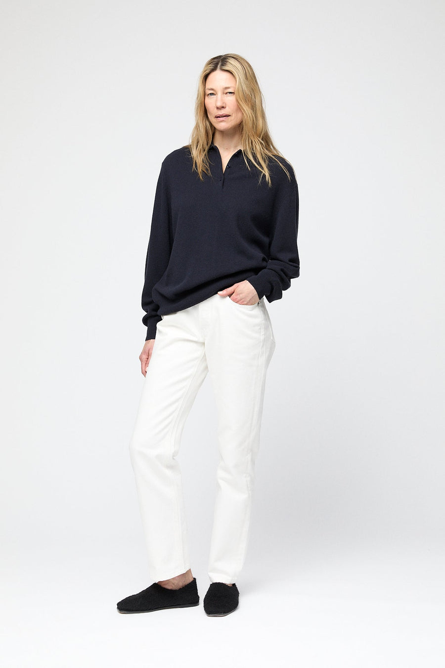 Estate Pique Sweater Navy