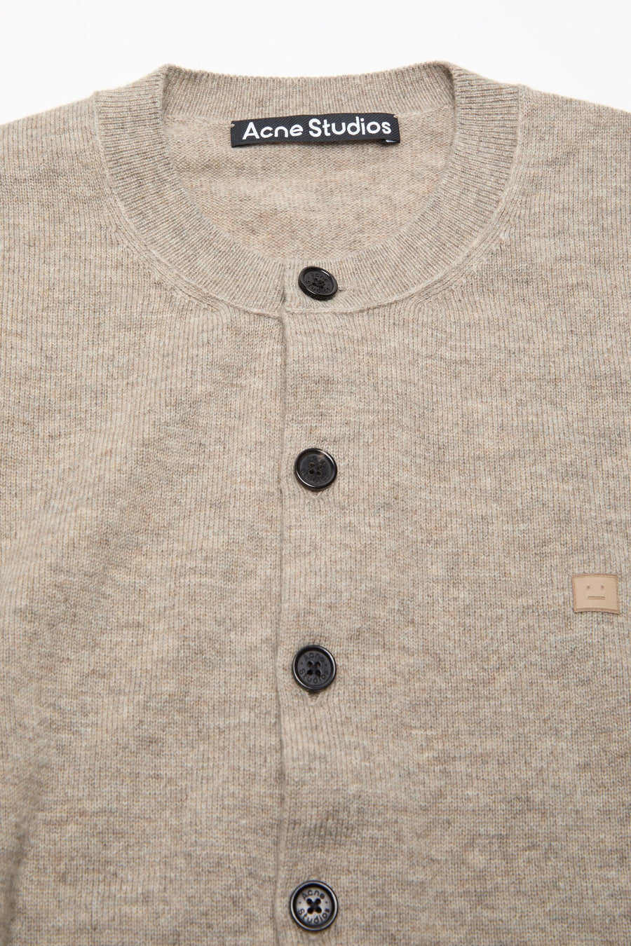Fitted Cardigan Greige Melange