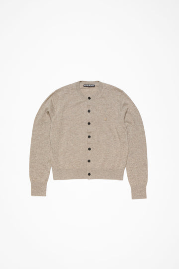 Fitted Cardigan Greige Melange