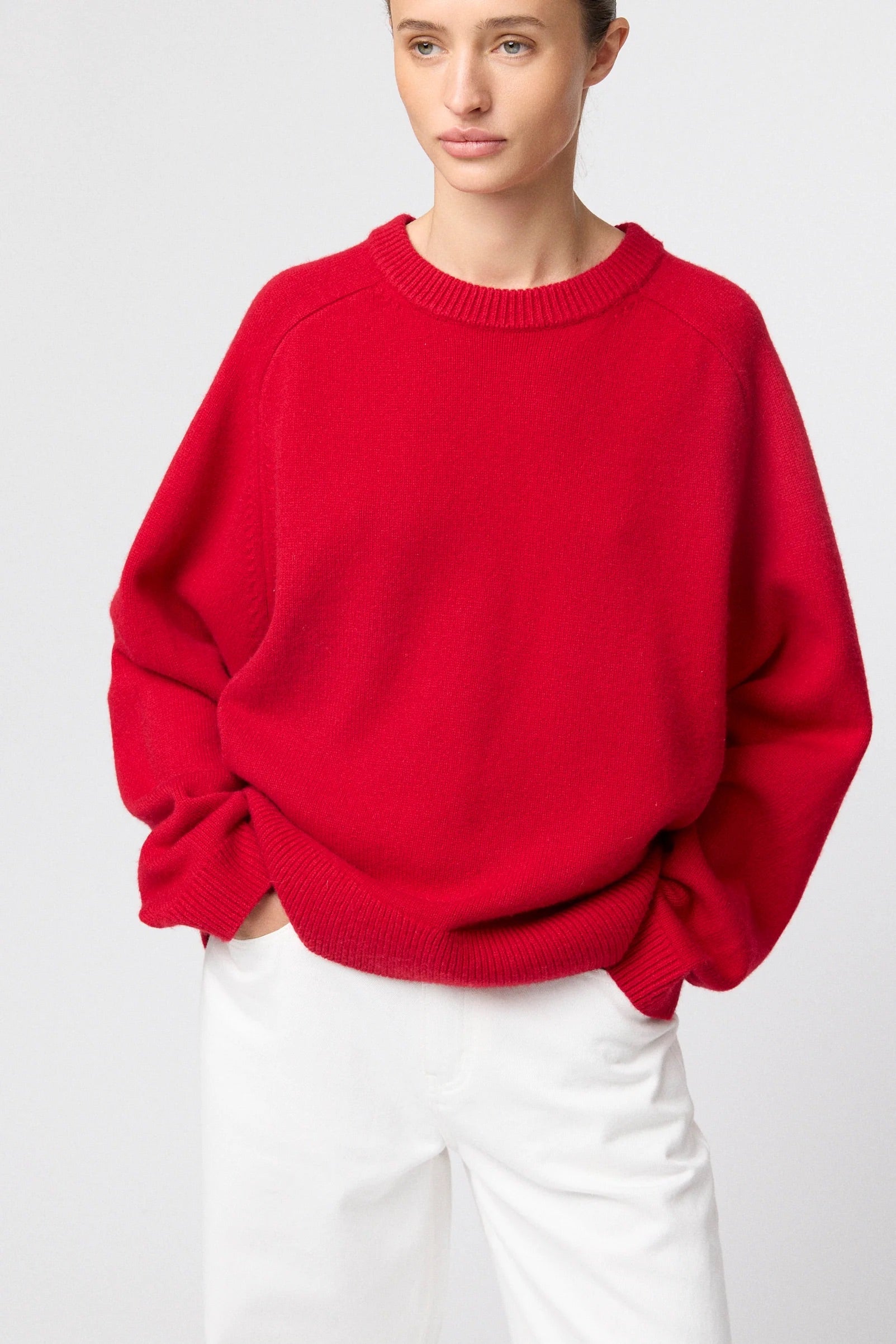 Harbour Round Neck Sweater  - Crimson