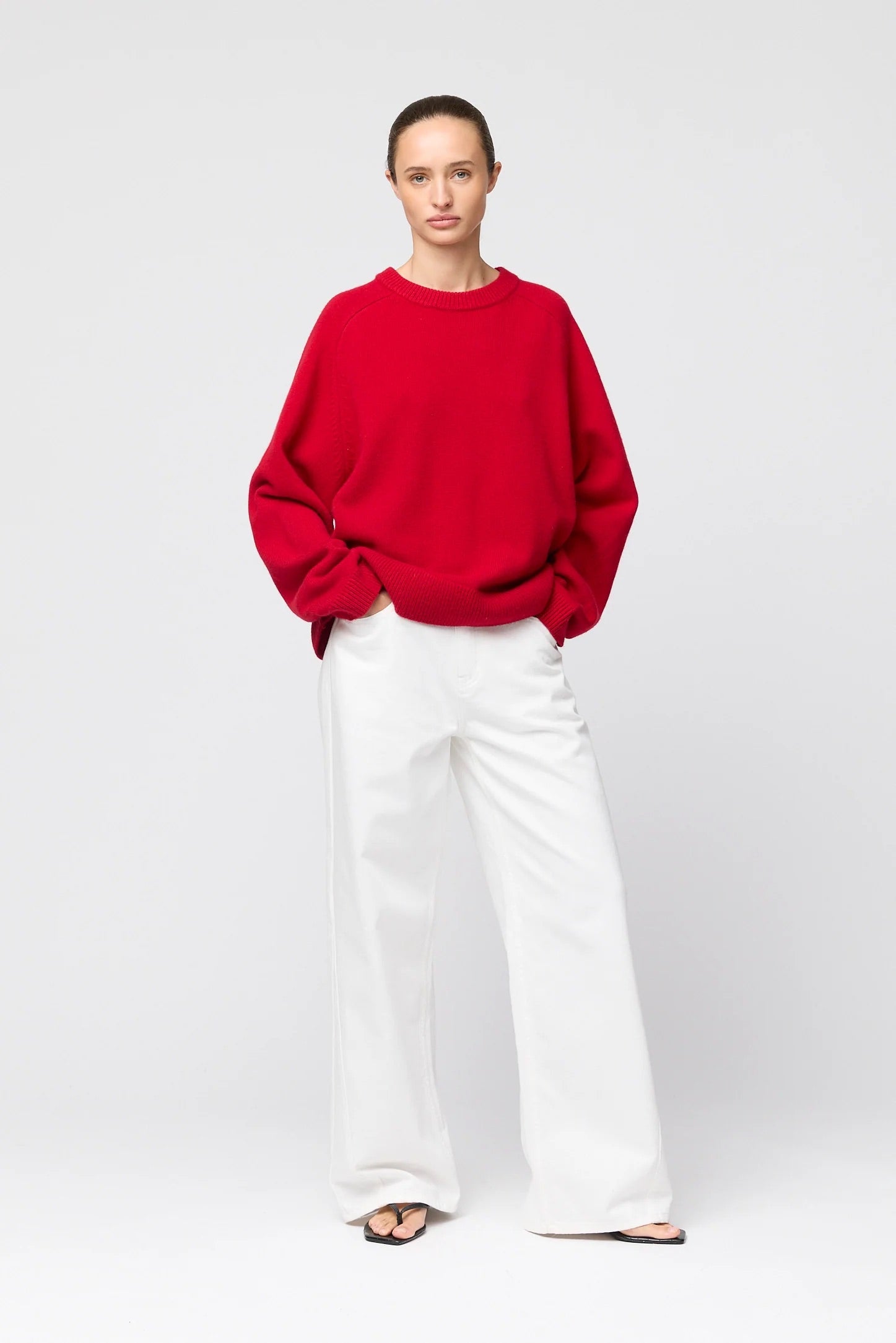 Harbour Round Neck Sweater  - Crimson