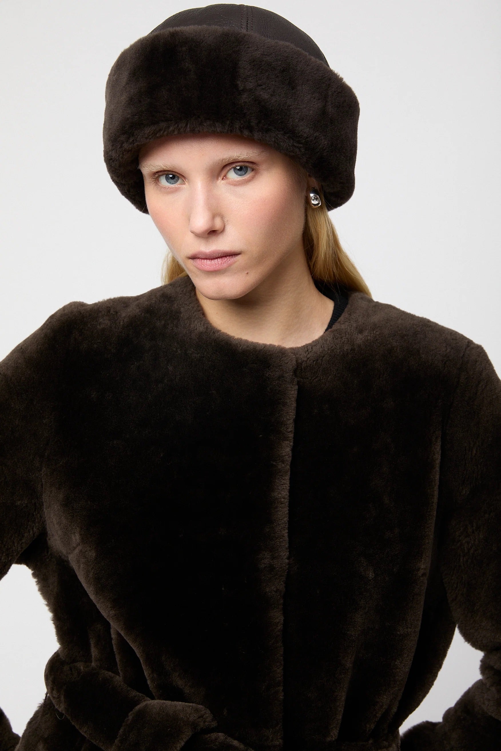 Oslo Shearling Hat - Chocolate
