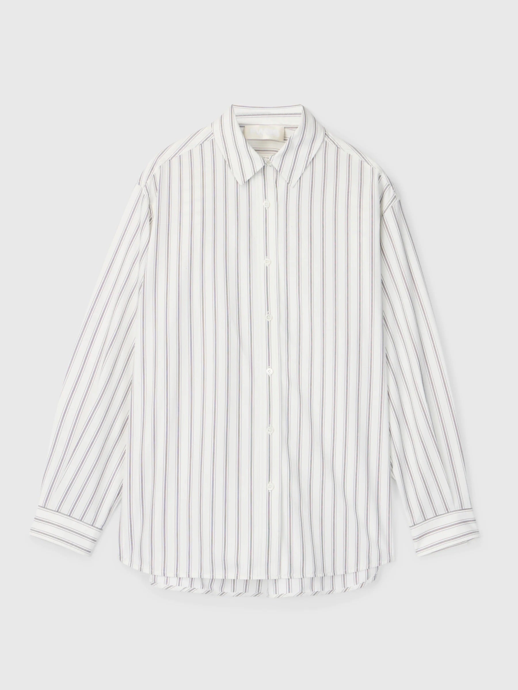 Poplin Workwear Shirt - White/Black/Grey Pinstripe