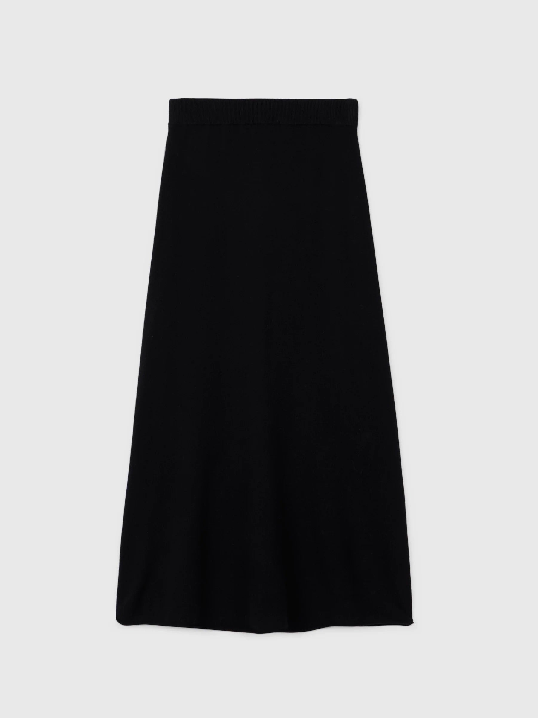 Roma Wool Skirt - Jet Black