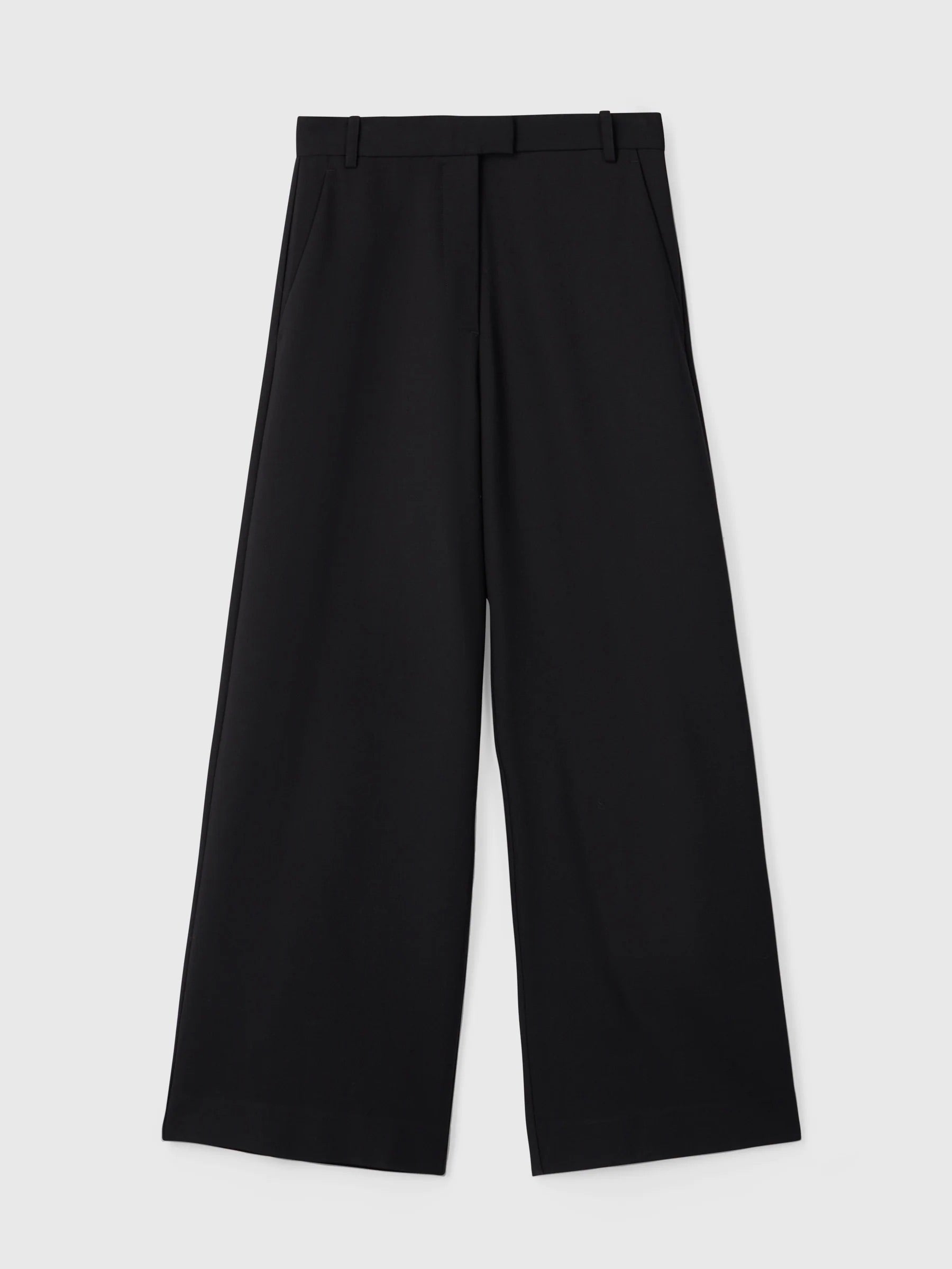 Tailored Wide Leg Trousers - Jet Black