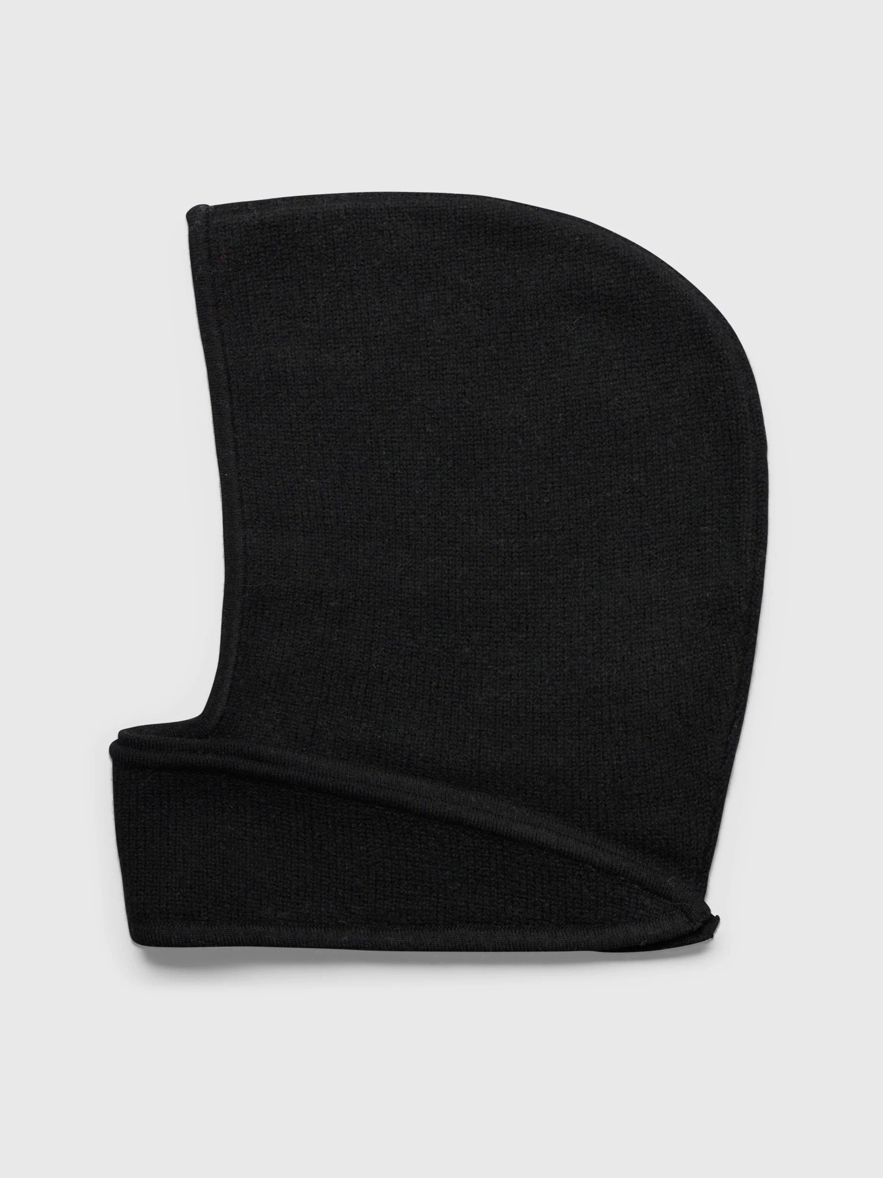 Tie Up Knitted Hood - Jet Black