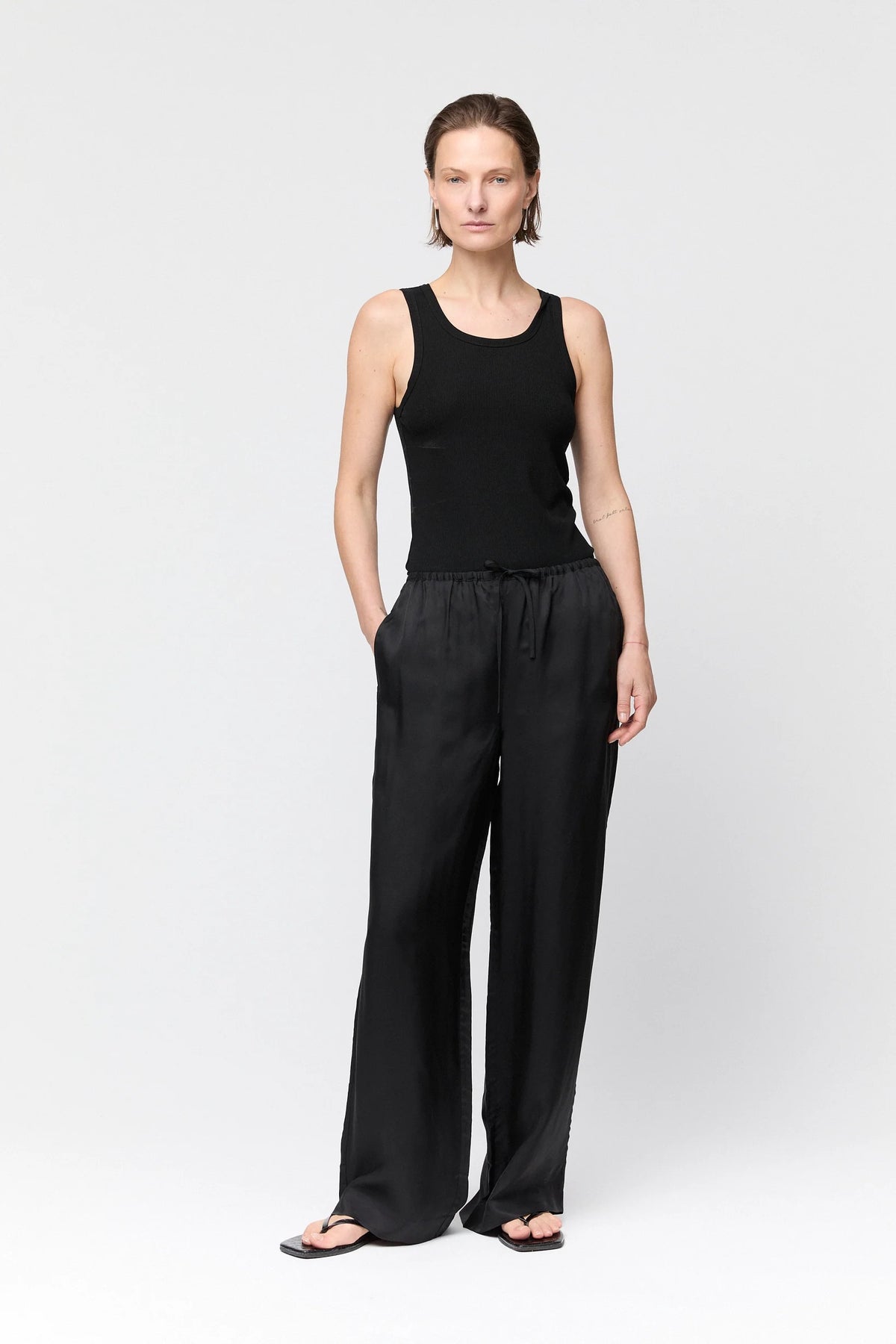Viscose Twill Siena Trousers - Jet Black