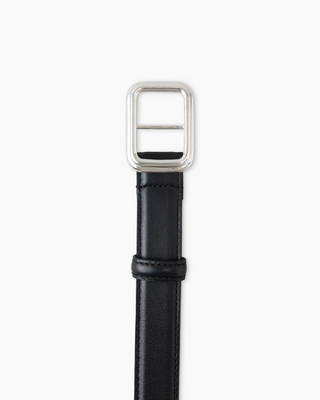 The Georgia Wide Belt Silver Solid Black