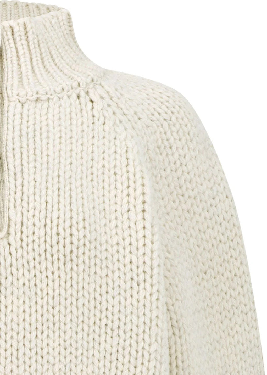 Hand Knitted Half Neck Pullover Ecru