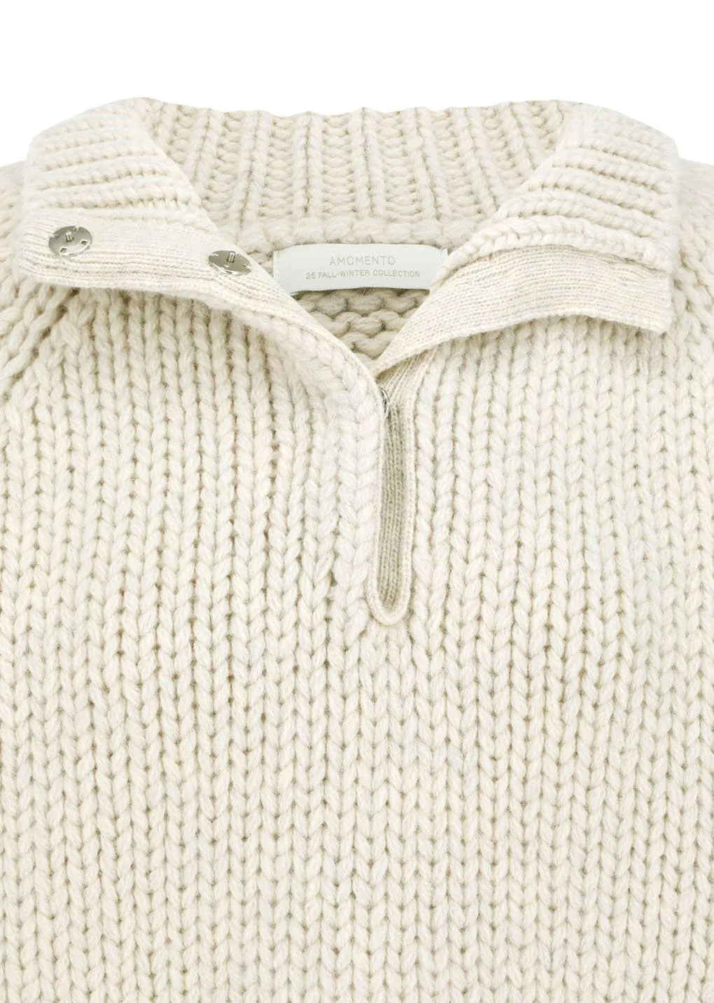 Hand Knitted Half Neck Pullover Ecru