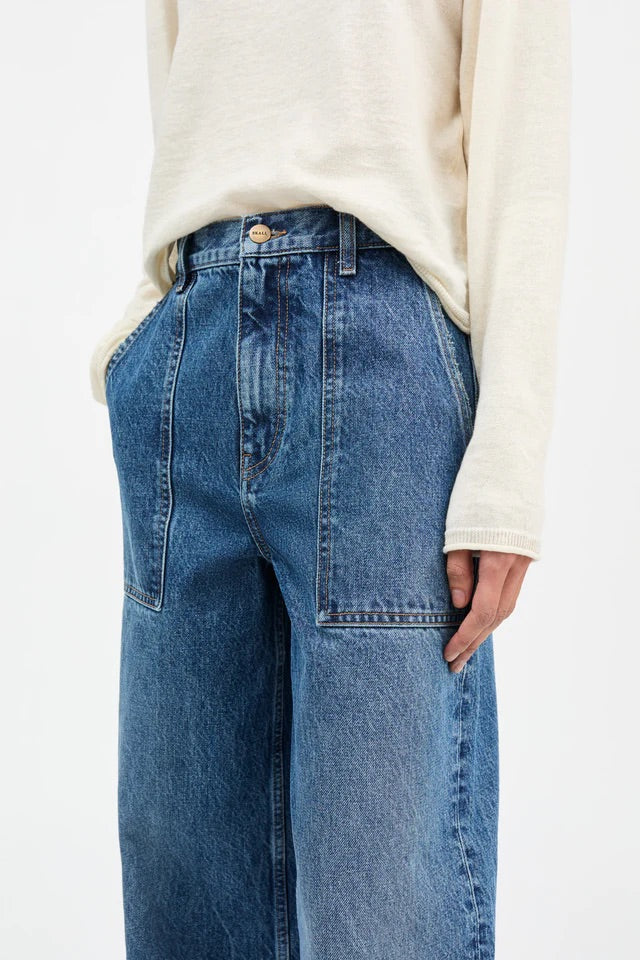 Heather Highwaist Jeans Slouchy Blue - ensemble
