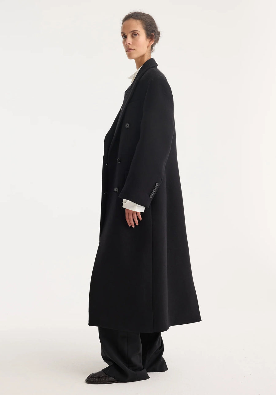 Hourglass Wool Coat Black