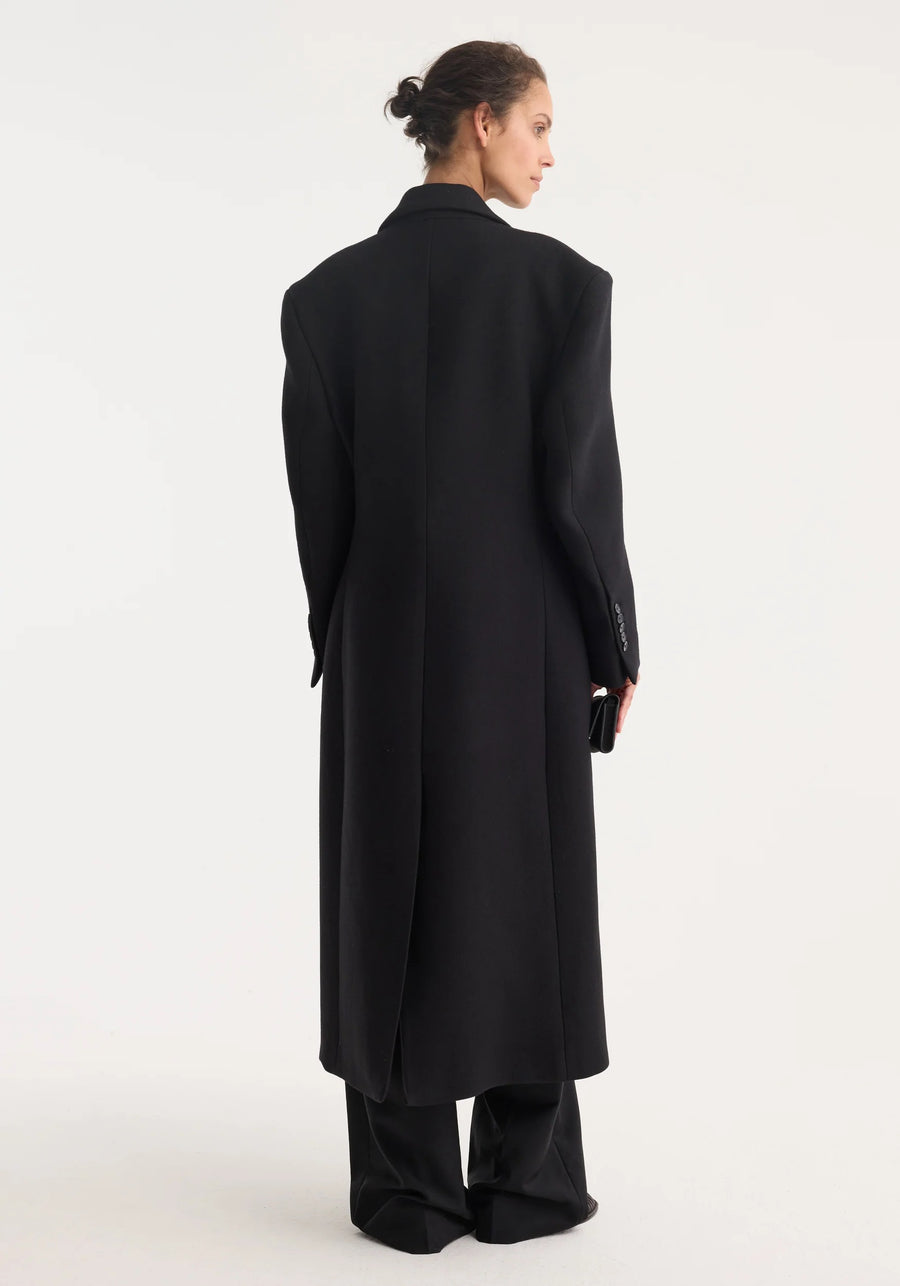 Hourglass Wool Coat Black