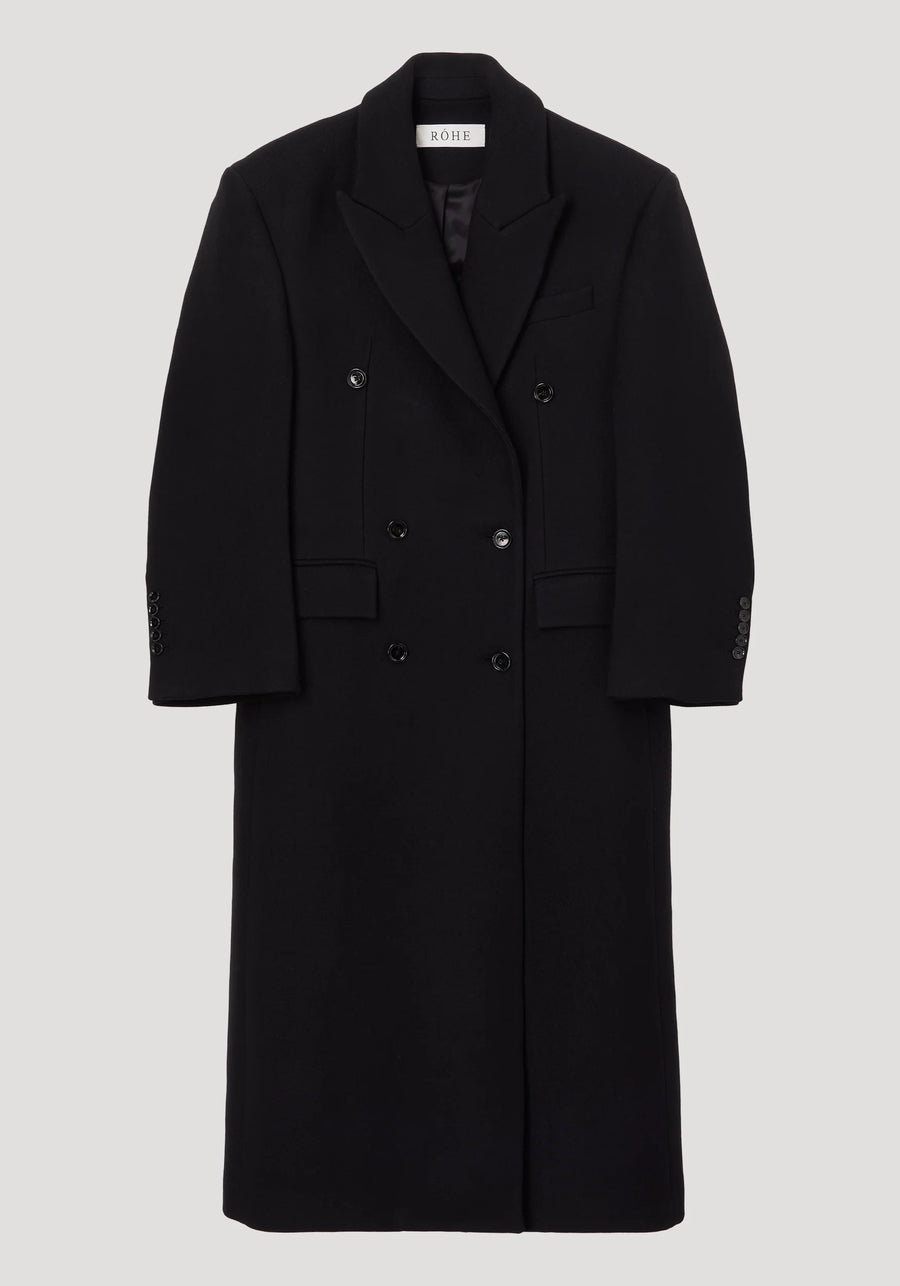 Hourglass Wool Coat Black