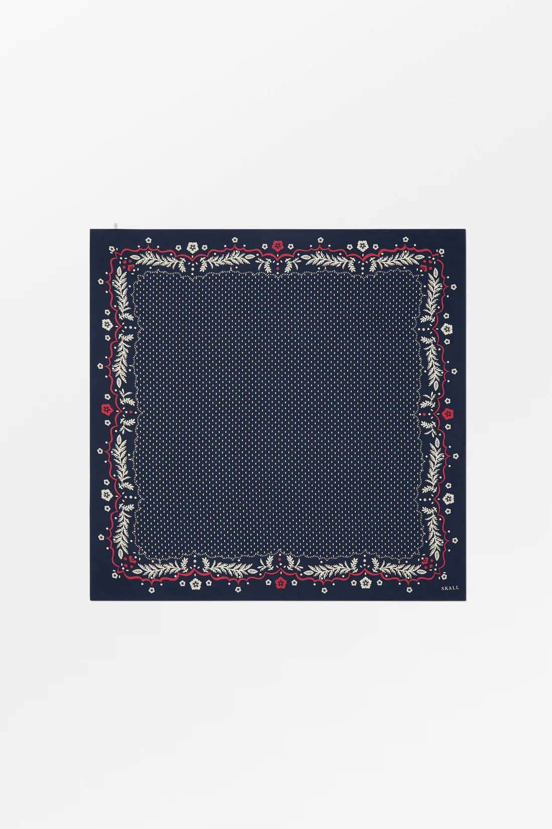 Juniper Big Scarf - Navy/Red/Ecru