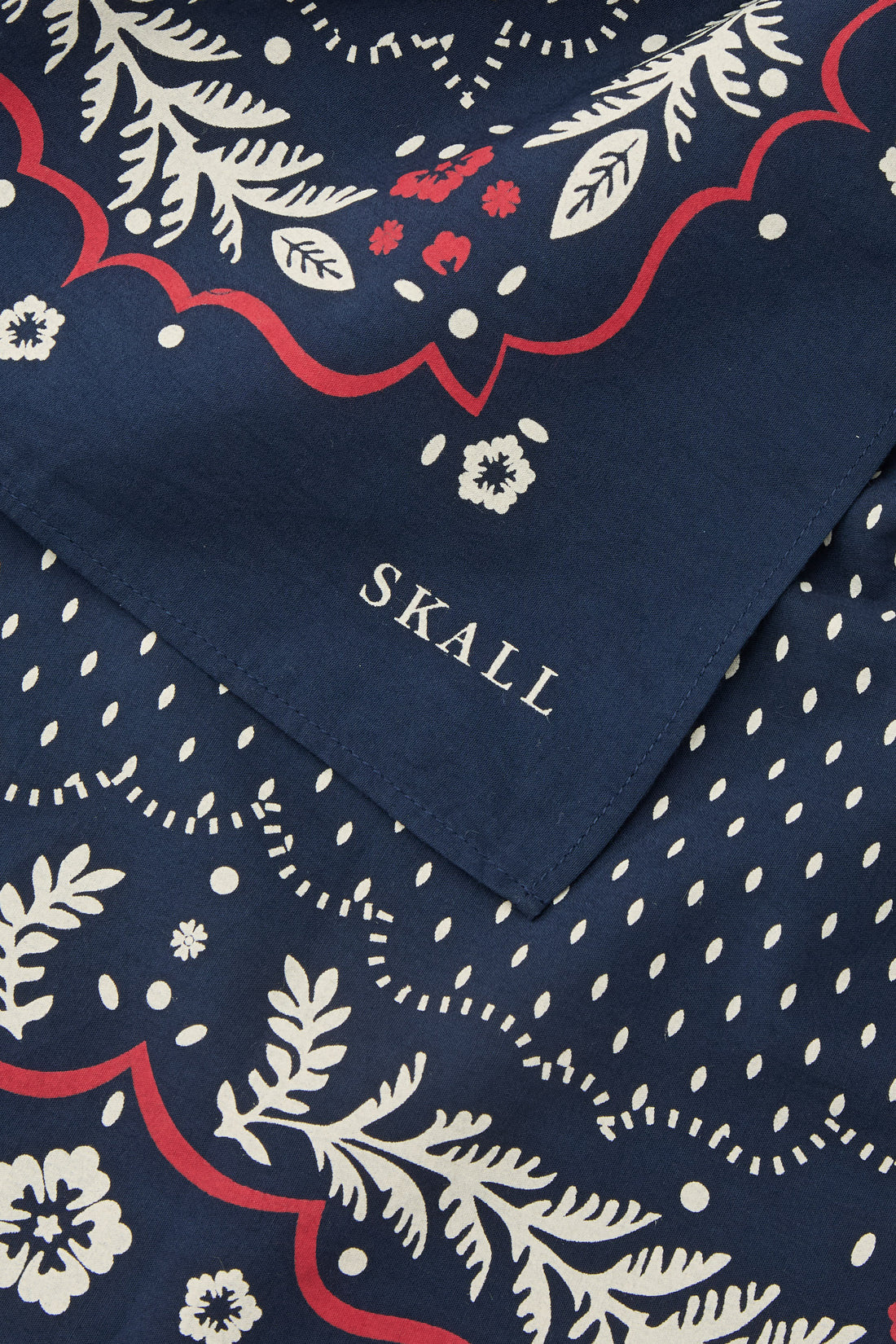 Juniper Big Scarf - Navy/Red/Ecru
