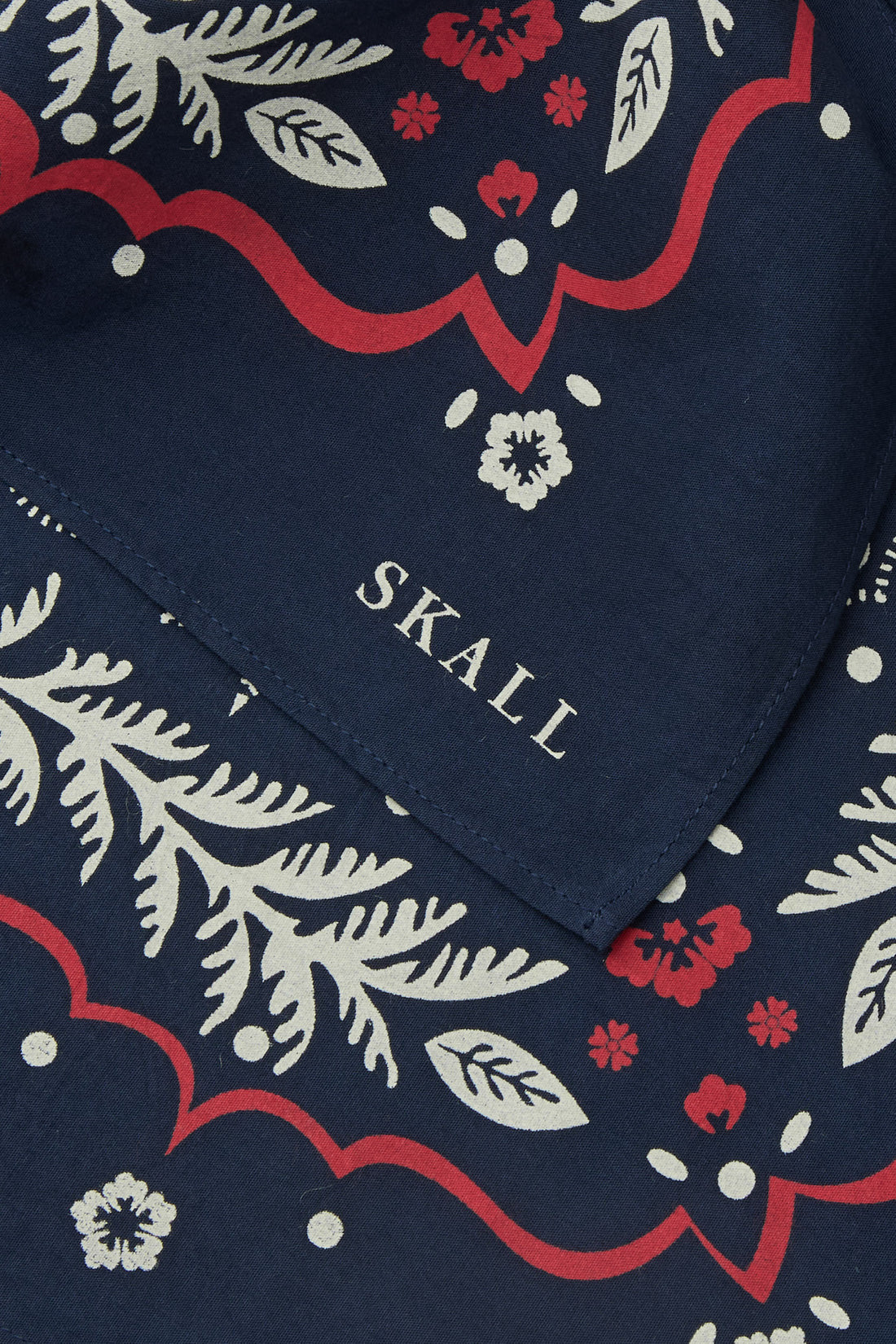 Juniper Scarf - Navy/Red/Ecru