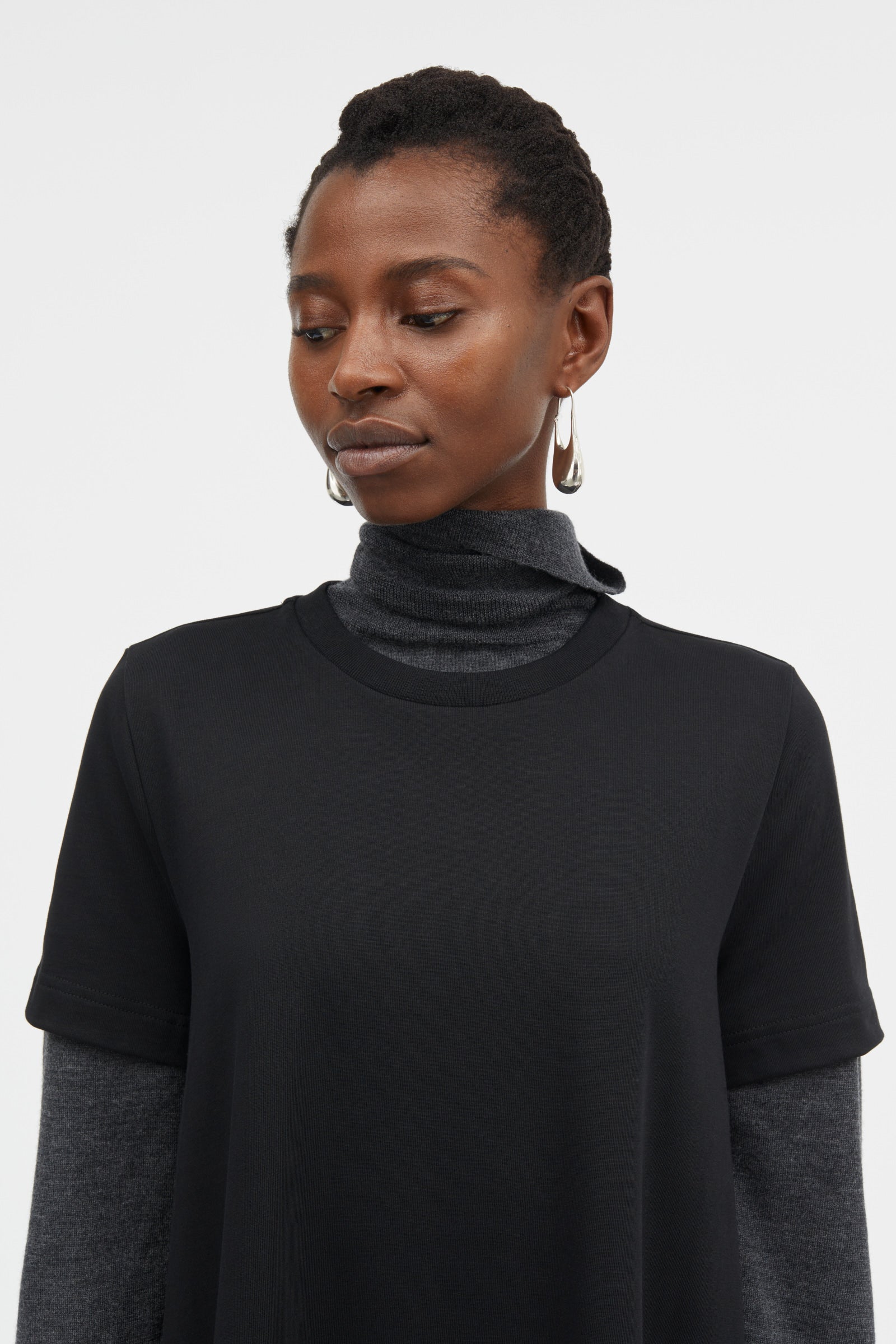 Laara Heavy Cotton Jersey Dress Black