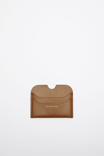 Leather Card Holder Camel Brown