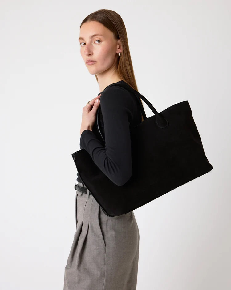 The Grace Tote - Black Suede