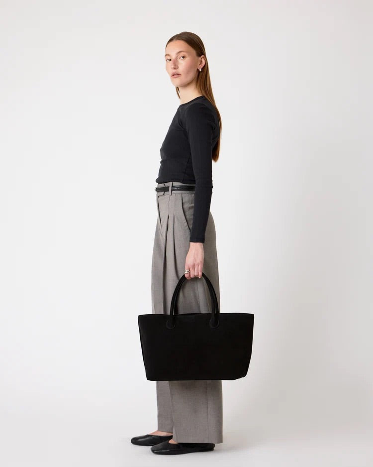 The Grace Tote - Black Suede