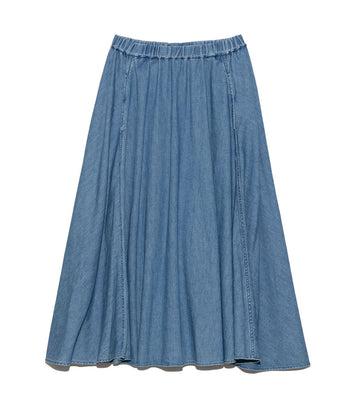 Light Denim Circular Skirt Indigo