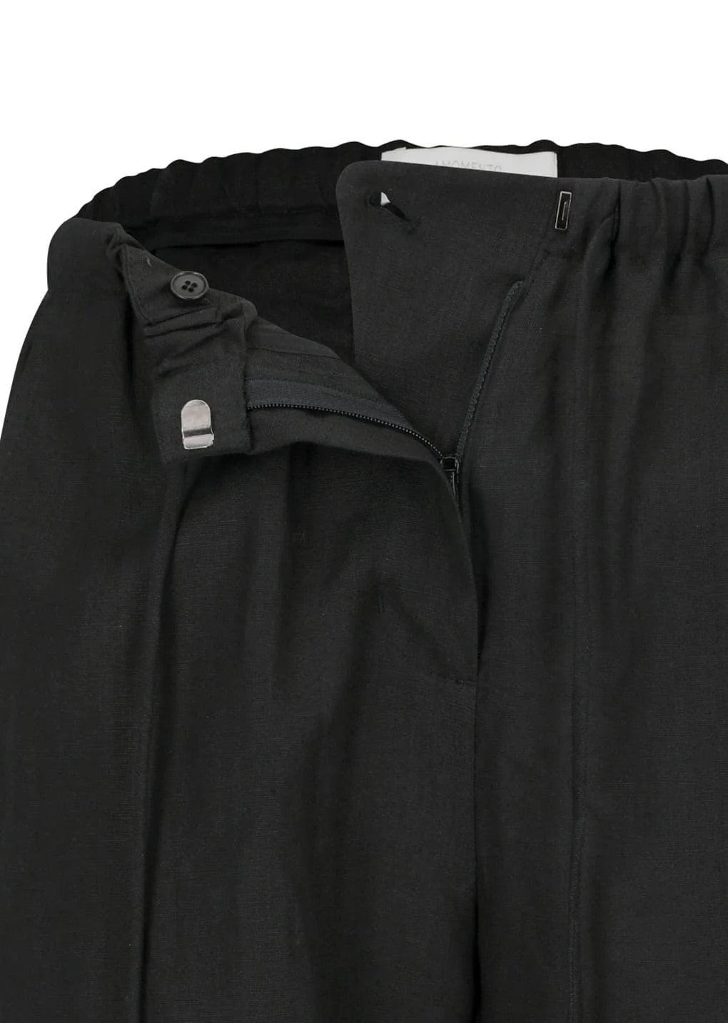 Linen Banding Pants - Black
