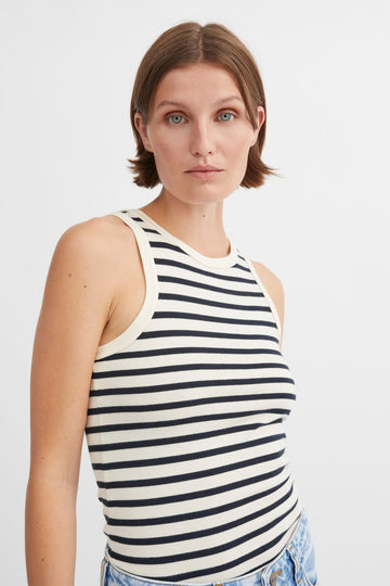 Loui Tank Top Dark Navy/White Stripe