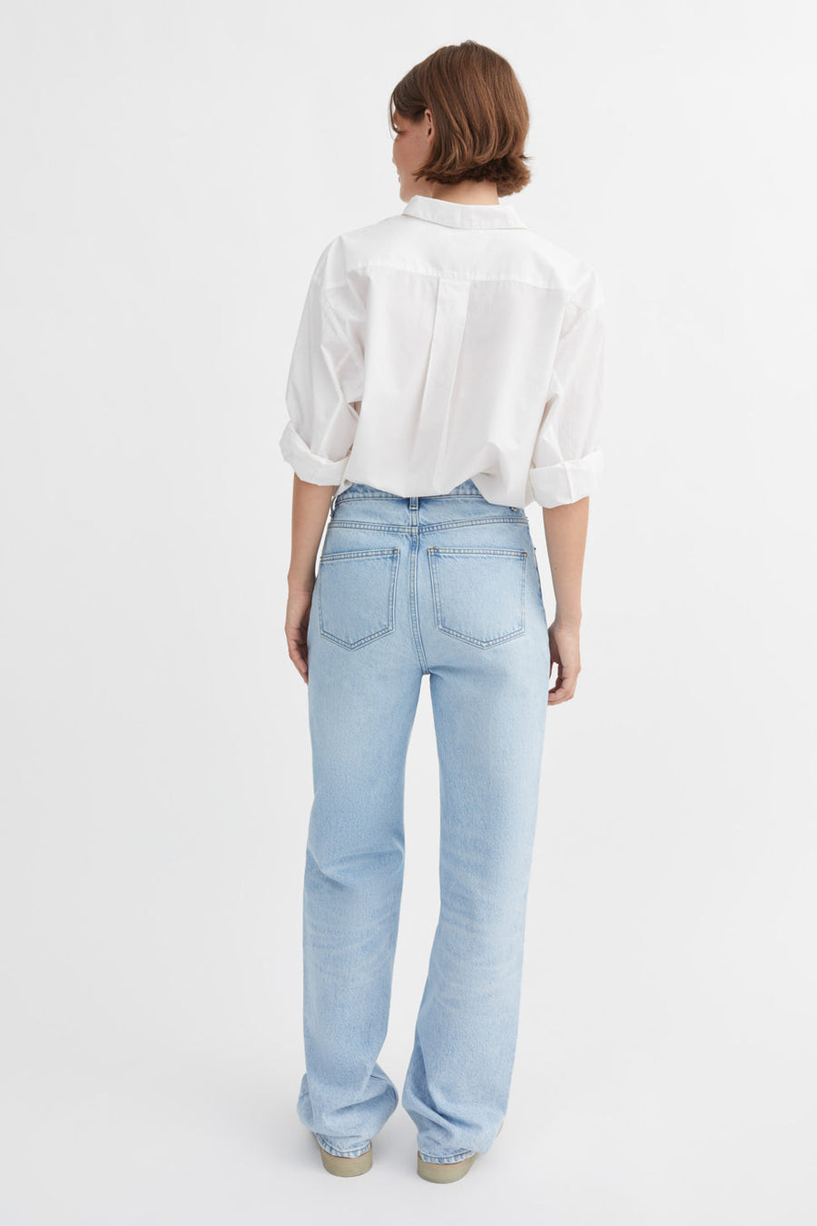 Maddy Straight Jeans Worn Light Blue