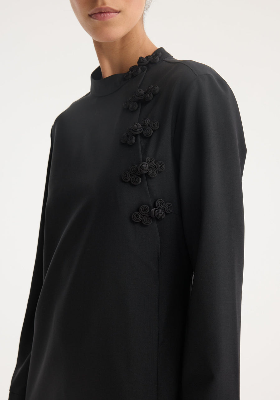 Mandarin Dress Black
