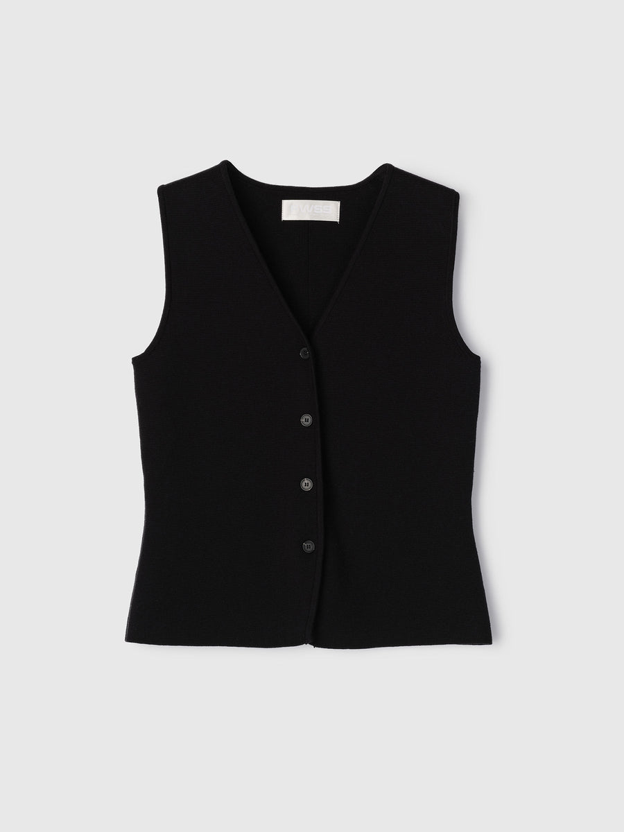 Milano Knit Vest Jet Black