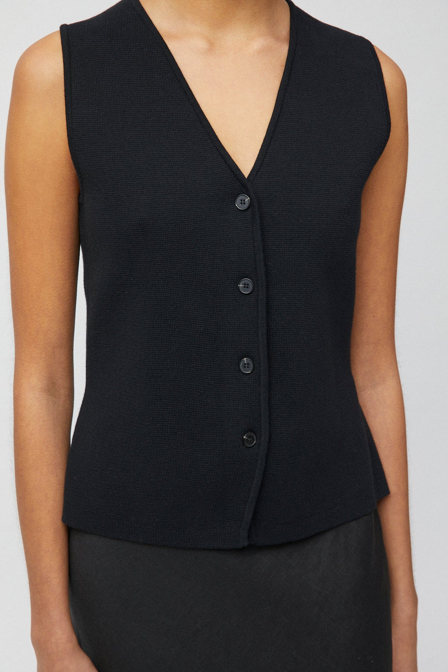 Milano Knit Vest Jet Black