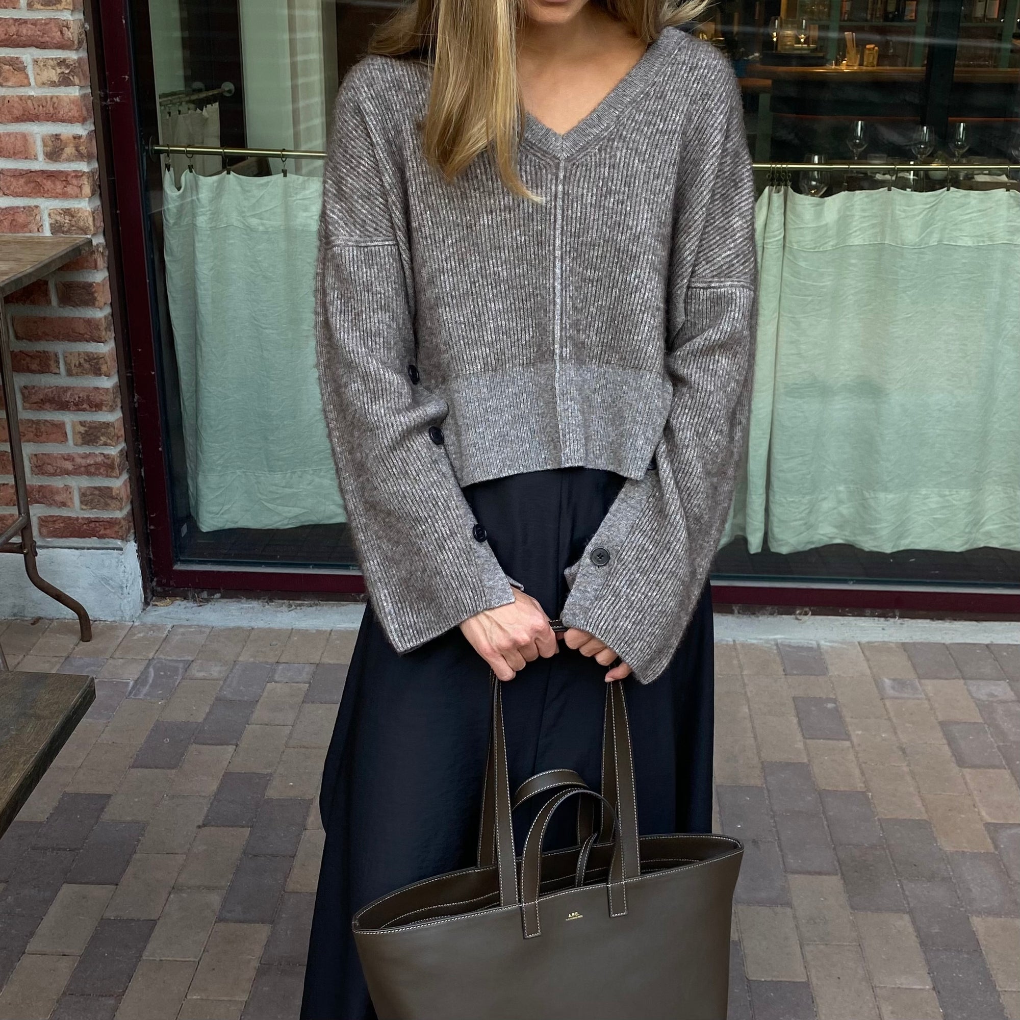 Kelia Silk Yak Sweater - Brown Melange