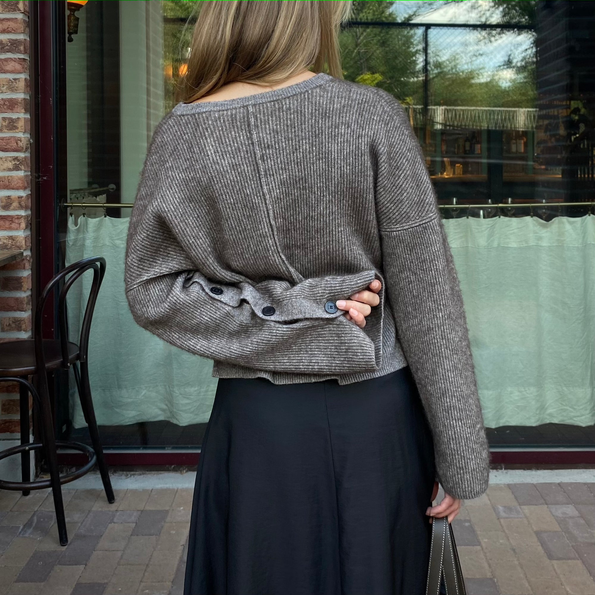 Kelia Silk Yak Sweater - Brown Melange