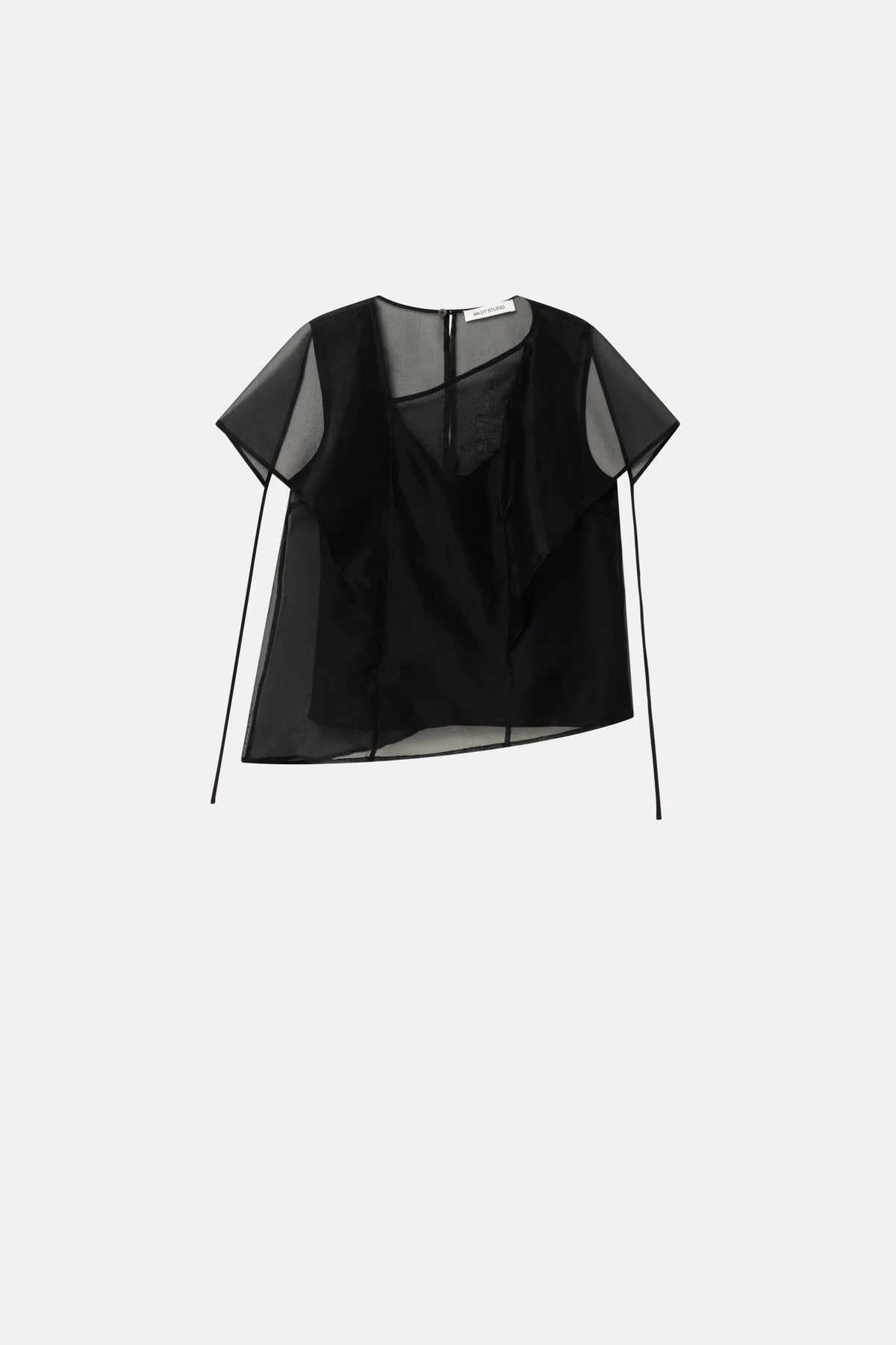 Bren Silk Organza Top - Black Quartz