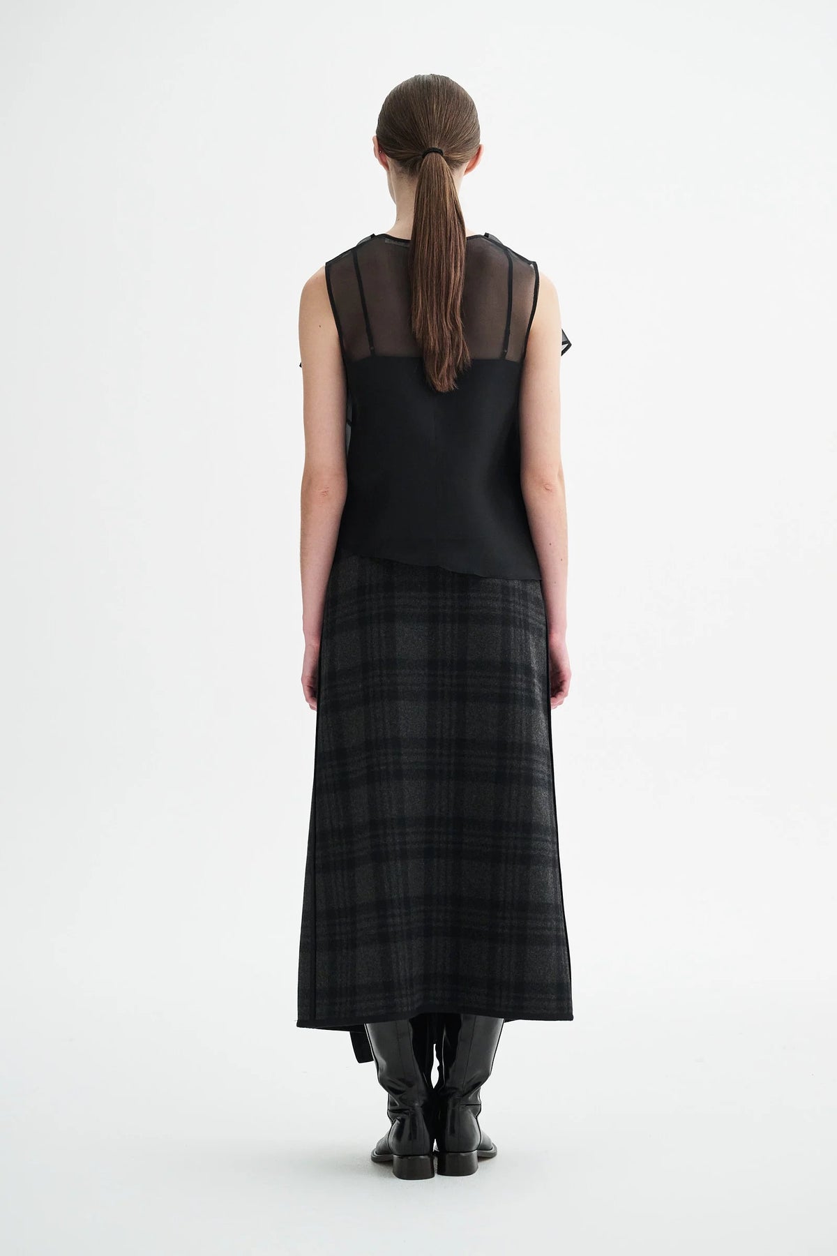 Bren Silk Organza Top - Black Quartz