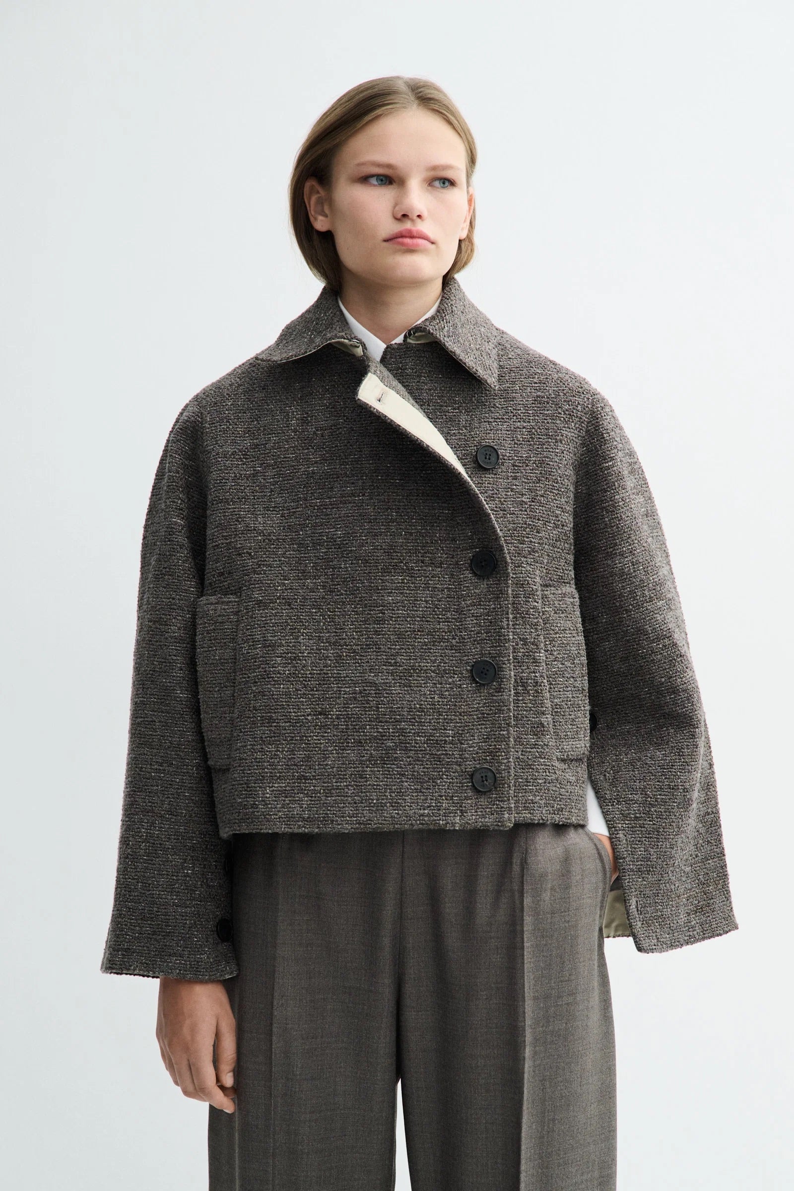 Clarissa Structure Blend Jacket - Mink Melange