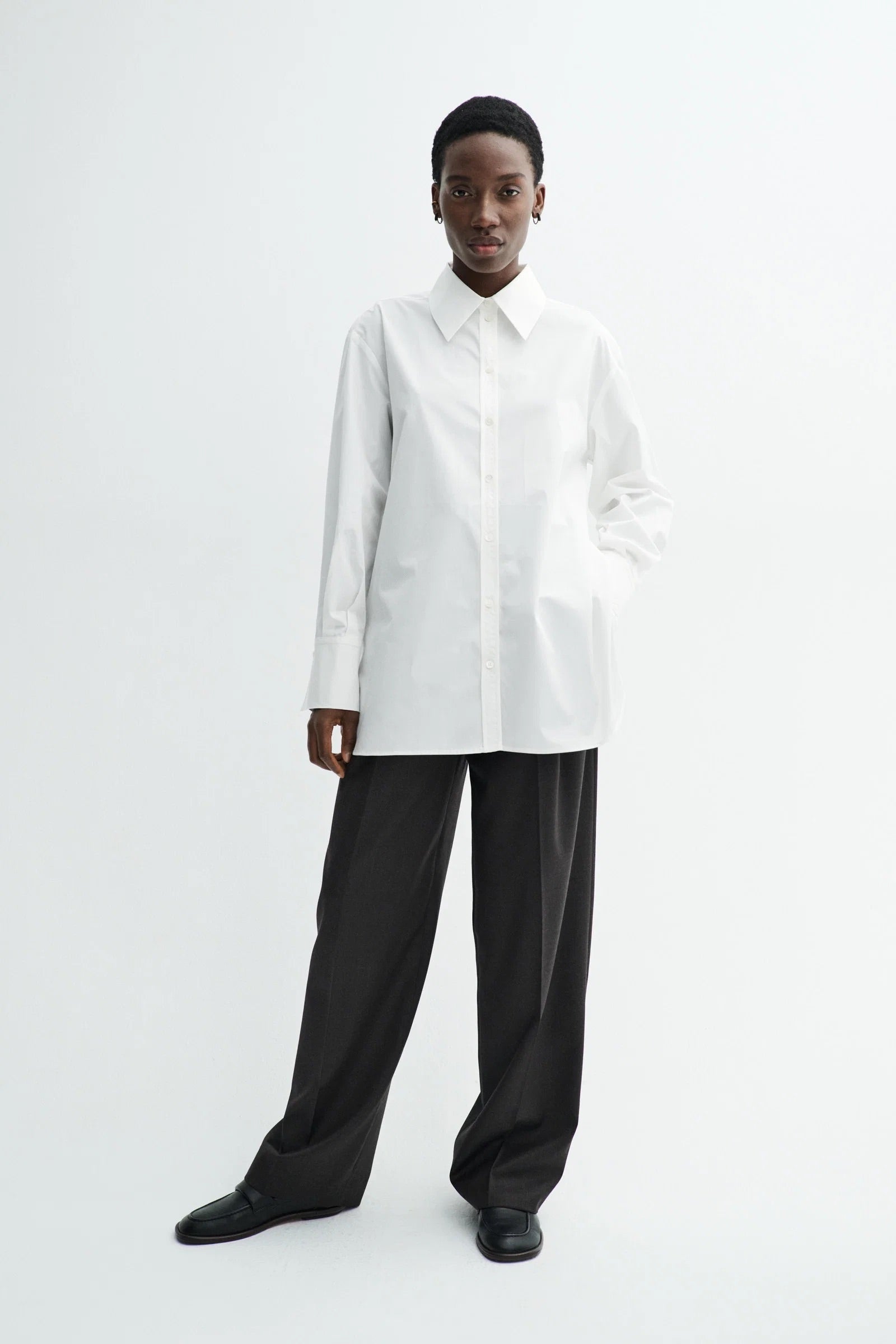 Sebastiana Cotton Poplin Shirt - White